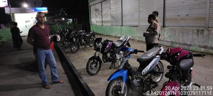 Polsek Rangsang Tertibkan Sepeda Motor Pakai Knalpot Brong
