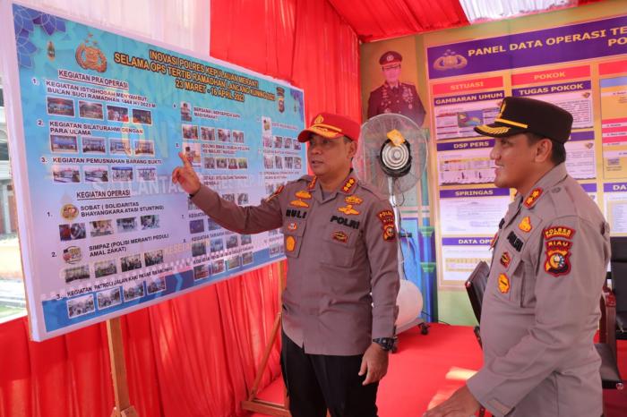 Kepala SPN Polda Riau dan Kapolres Cek Kesiapan Personel Pospam Ops Tertib Ramadan LK dan Berbagi Takjil