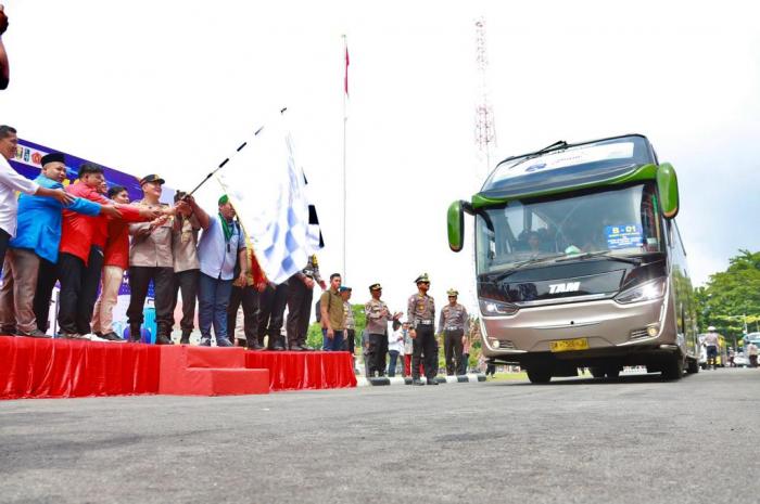 Bersama Cipayung Plus, Polda Riau Lepas Mudik Kebangsaaan di Mapolda Riau