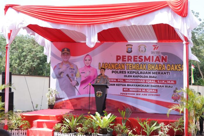 Resmikan Lapangan Tembak Bhara Daksa Polres Meranti, Kapolda Riau : Gunakan dengan Maksimal untuk Meningkatkan Kemampuan Personel