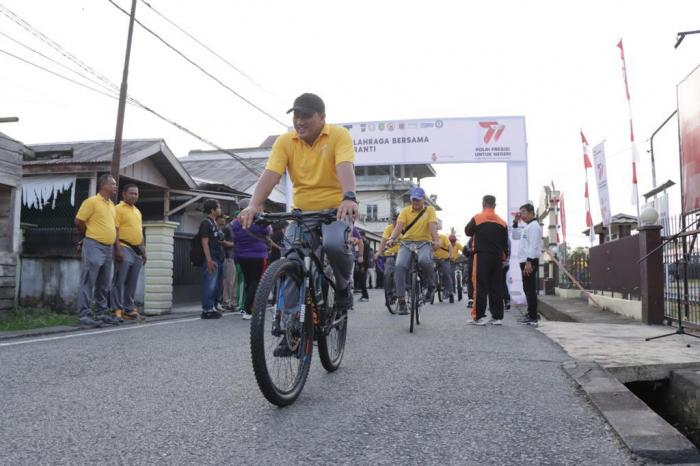 Polres Meranti Gelar Fun Bike dan Olahraga Bersama dalam rangka Hari Bhayangkara ke-77
