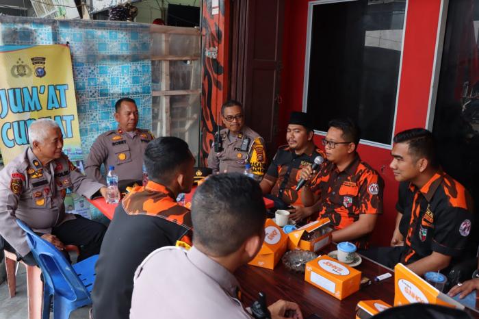 Jumat Curhat, Polres Meranti Ajak MPC Pemuda Pancasila Taati Aturan Lalulintas dan Jaga Kondusifitas Wilayah