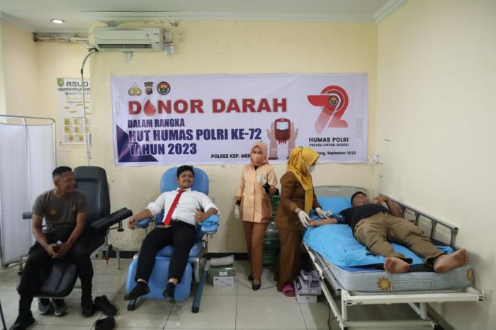 Peringati Hari Humas Polri ke-72, Polres Meranti Gelar Donor Darah