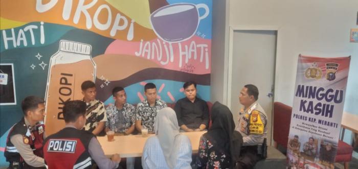 Minggu Kasih, Polres Meranti Rangkul Kaum Remaja Selatpanjang Ajak Sukseskan Pemilu Damai