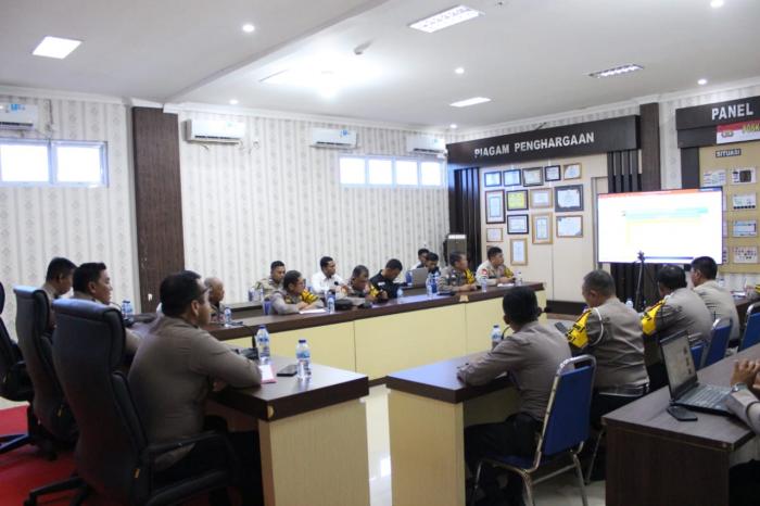 Polres Meranti dan Jajaran Ikut Anev OMB Lancang Kuning Polda Riau