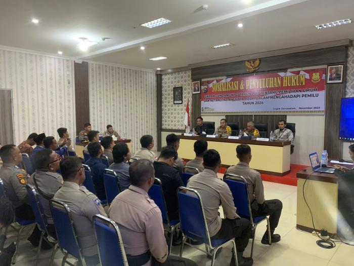Personel Polres Meranti Ikuti Sosialisasi Netralitas Anggota Polri Pada Pemilu 2024