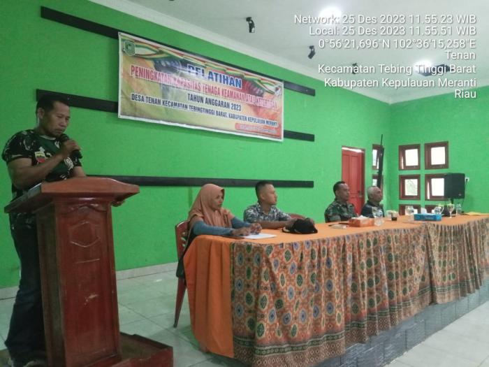 Koptu Muherli Hadiri Penutupan Pelatihan dan Peningkatan Kapasitas Linmas di Desa Tenan