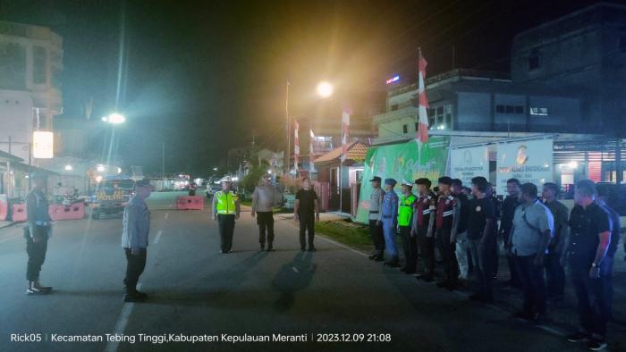 Patroli Blue Light, Polres Meranti Sampaikan Imbauan Pemilu Damai