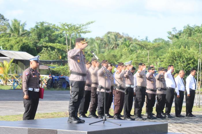 Jelang Nataru, Polres Meranti Laksanakan Apel Gelar Pasukan Operasi Lilin 2023