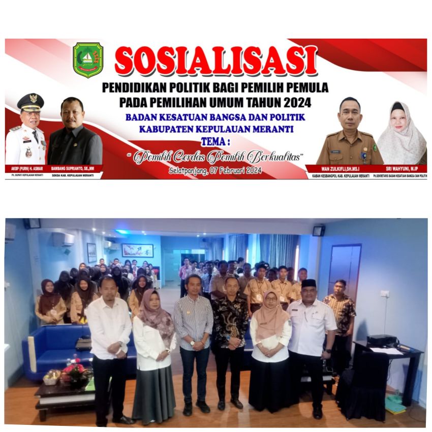 Kesbangpol Meranti Taja Sosialisasi Pendidikan Politik bagi Pemilih Pemula