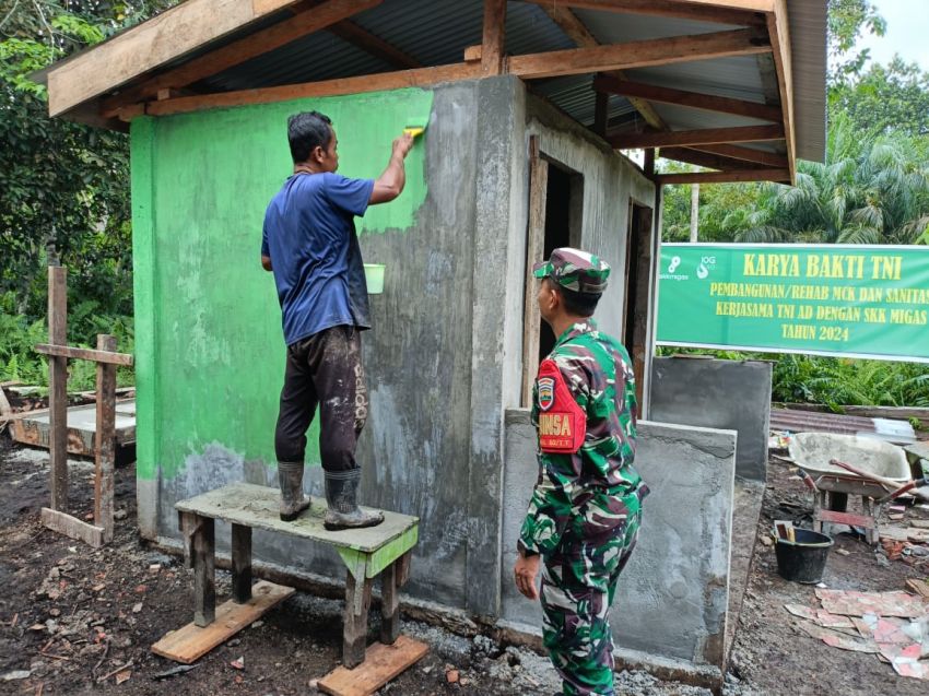 Progres Pembangunan MCK di Desa Tanjung Capai 95 Persen, Tinggal Pemasangan Pintu dan Cat Tembok
