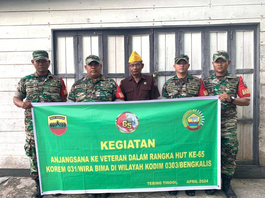 HUT Korem ke-65, Babinsa Posramil Rangsang Anjangsana ke Veteran