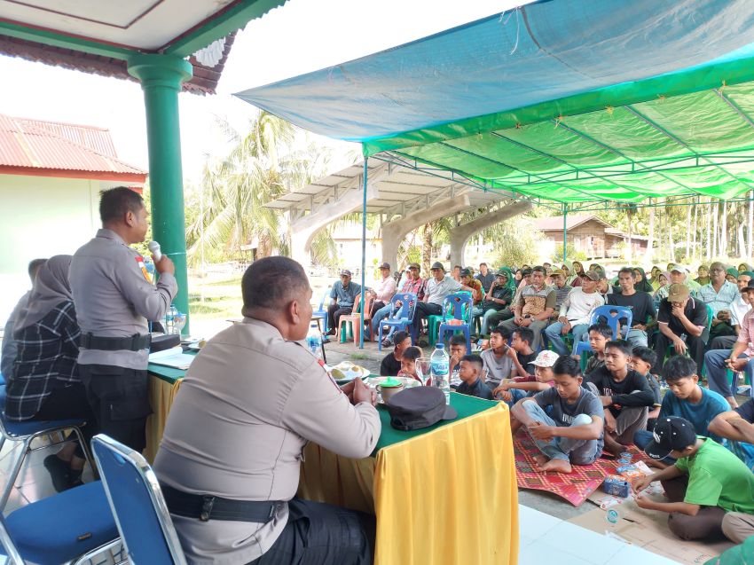 Polsek Rangsang Barat Sosialisasi Bahaya Narkoba Kepada Masyarakat Telaga Baru