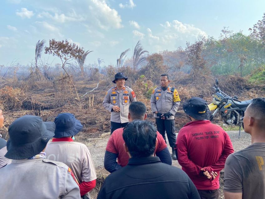 Polres Meranti Kolaborasi dengan Tim Ditreskrimsus Polda Riau Tangani Karhutla