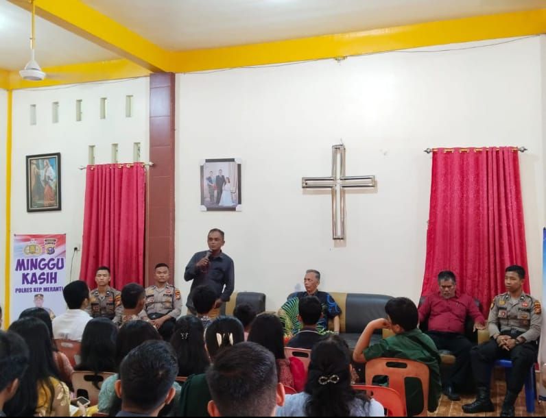 Minggu Kasih di Gereja HKBP, Polres Kepulauan Meranti Sampaikan Pesan Kamtibmas
