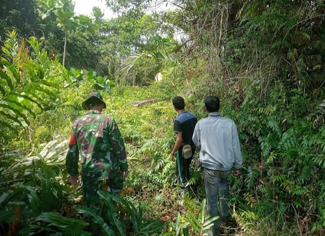 Serda Amsyaya Bersama Warga Desa Insit Lakukan Patroli Cegah Karhutla
