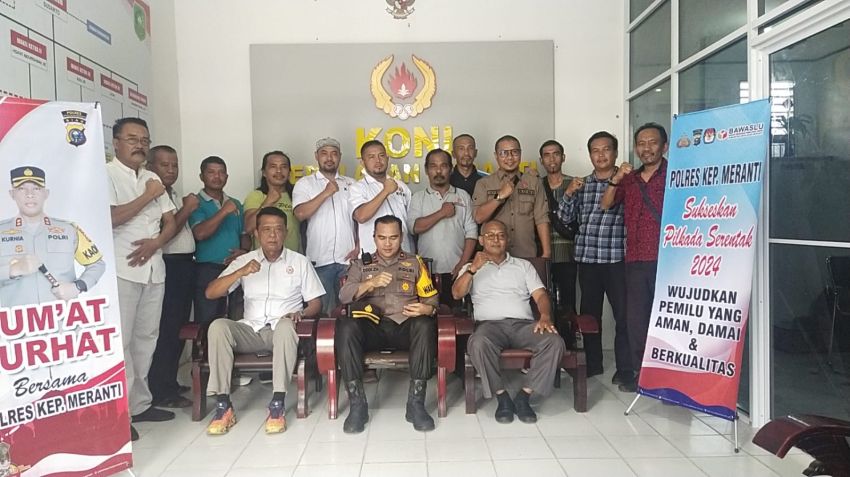 Sambangi KONI Meranti Jelang Pilkada, Wakapolres Meranti: Walau Berbeda Pilihan Jangan Sampai Berpecah-belah