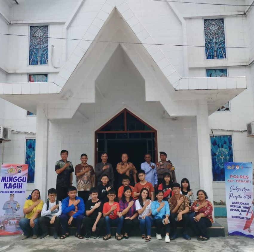 Minggu Kasih di Gereja Kalam Kudus, Polres Meranti Berikan Pemahaman Bahaya Narkoba