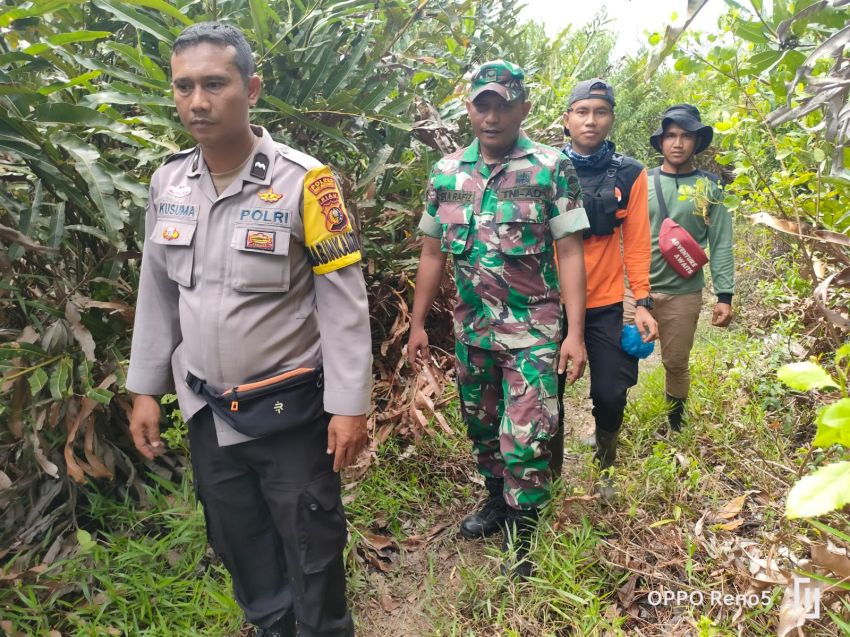 Serda Eka Rafiz Bersama Bhabinkamtibmas dan MPA Patroli Karhutla di Desa Lukun