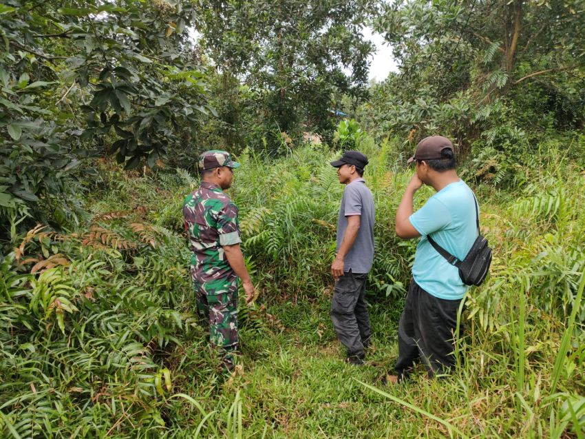 Patroli Karhutla di Desa Nipah Sendanu, Serda Herman Saputra Imbau Warga Tak Bakar Lahan