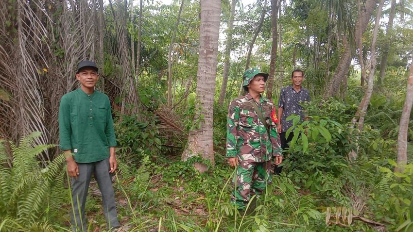 Gandeng Kadus dan RT, Babinsa Serka Anton Harianja Gelar Patroli Karhutla di Desa Telesung