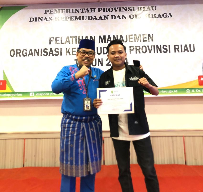 Ketua Umum RD2M Ikut Pelatihan Manajemen Organisasi Kepemudaan Dispora Riau