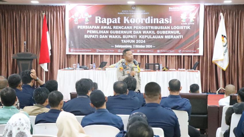 Cooling System Pilkada, Kapolres Kepulauan Meranti Ikuti Rapat Koordinasi dengan KPU