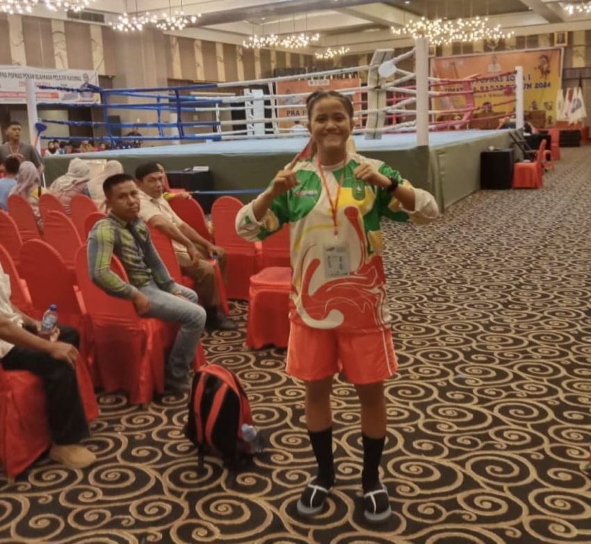 Sayna Safira, Atlet Tinju Wanita Asal Meranti Sumbang Emas untuk Riau di Pra-Popnas Sumbar