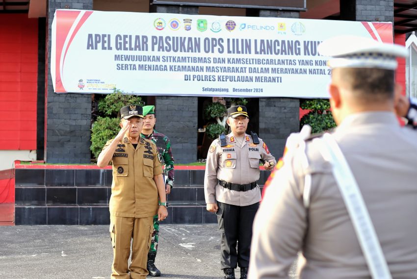 Bupati Asmar Pimpin Apel Gelar Pasukan Operasi Lilin Lancang Kuning Tahun 2024