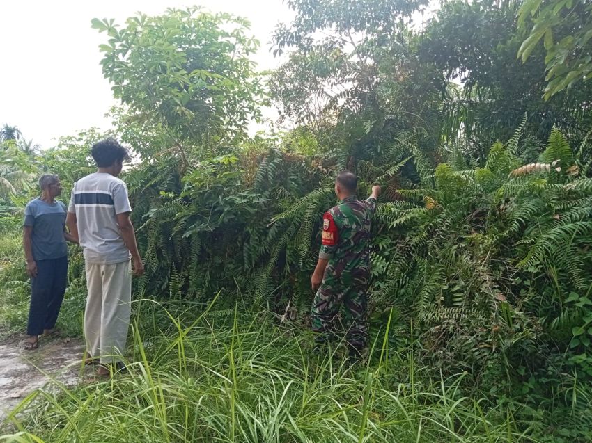 Patroli Karhutla di Desa Tenan, Koptu Muherli Ingatkan Warga Tidak Buka Lahan Dengan Cara Dibakar