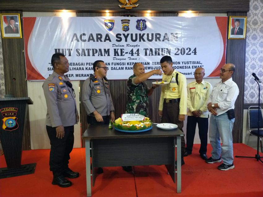 Danramil 02 Tebingtinggi Hadiri Tasyakuran HUT Satpam ke-44 di Polres Meranti
