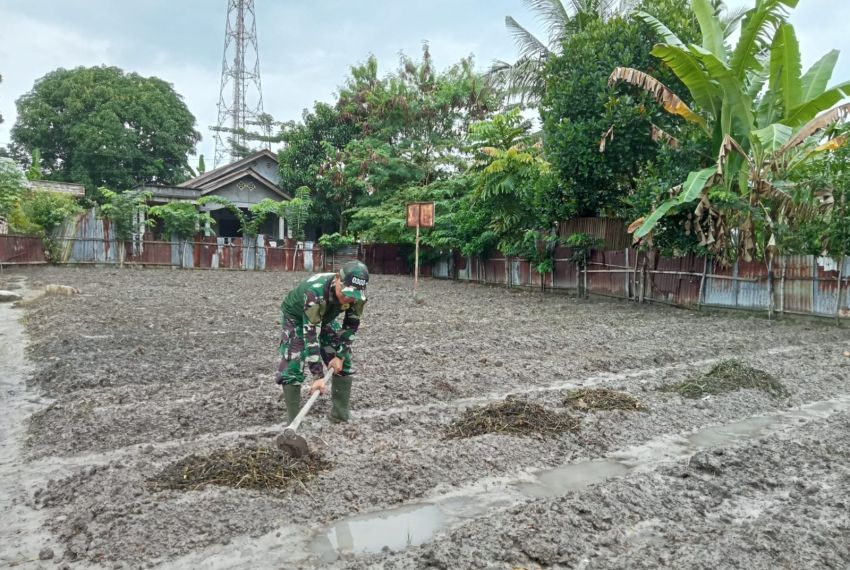 Dukung Hanpangan, Babinsa Koramil 02 Tebingtinggi Lakukan Pendampingan Petani di Wilayah Binaan