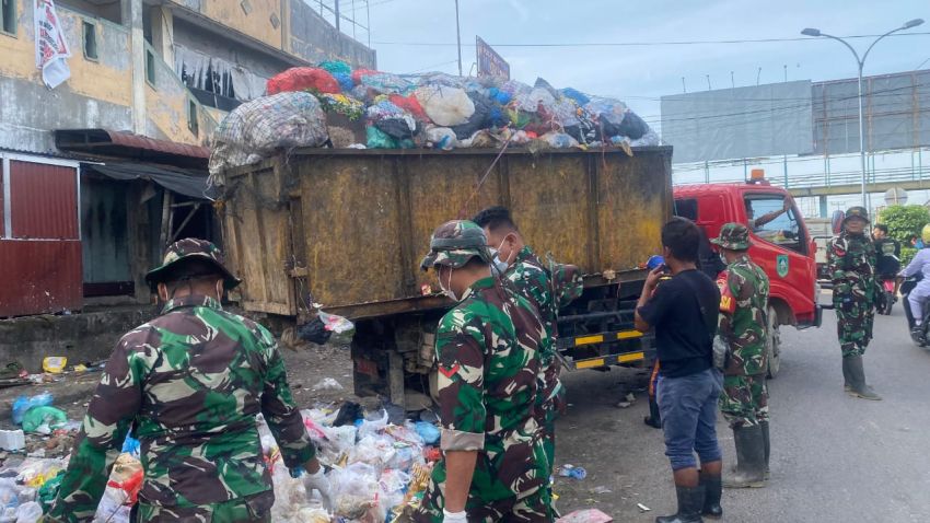 Usai Dibersihkan Satgas TMMD, Pasar Tradisional Duri Tampak Lebih Rapi
