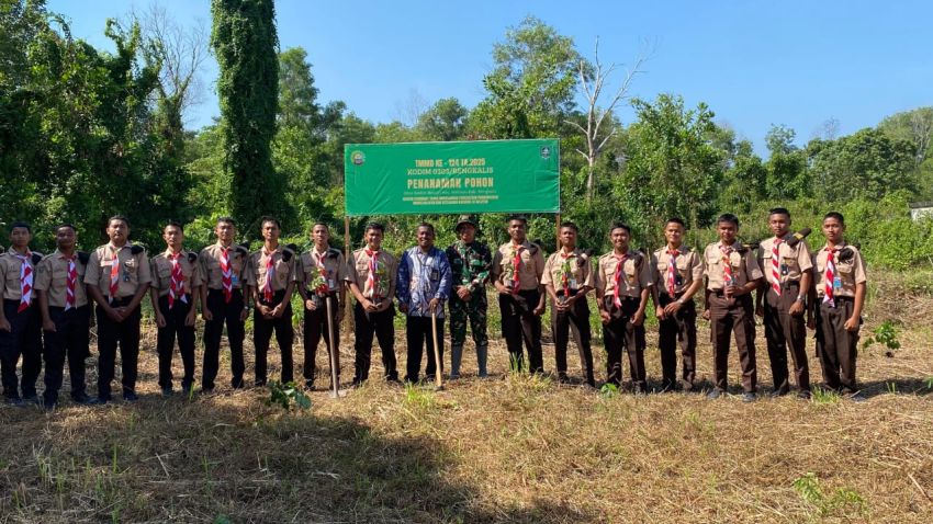 Jaga Kelestarian Lingkungan, Satgas TMMD Gelar Penanaman Pohon di Kecamatan Mandau
