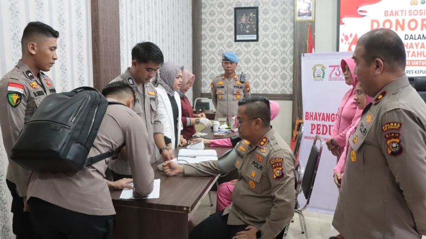 Sambut Hari Bhayangkara ke-79, Polres Meranti Gelar Donor Darah