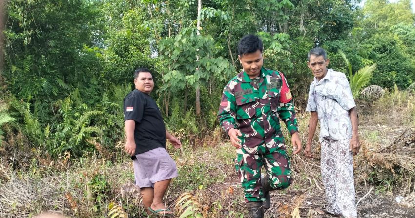 Cegah Karhutla, Pratu James Ajak Warga Penyagun Bersinergi Lewat Patroli
