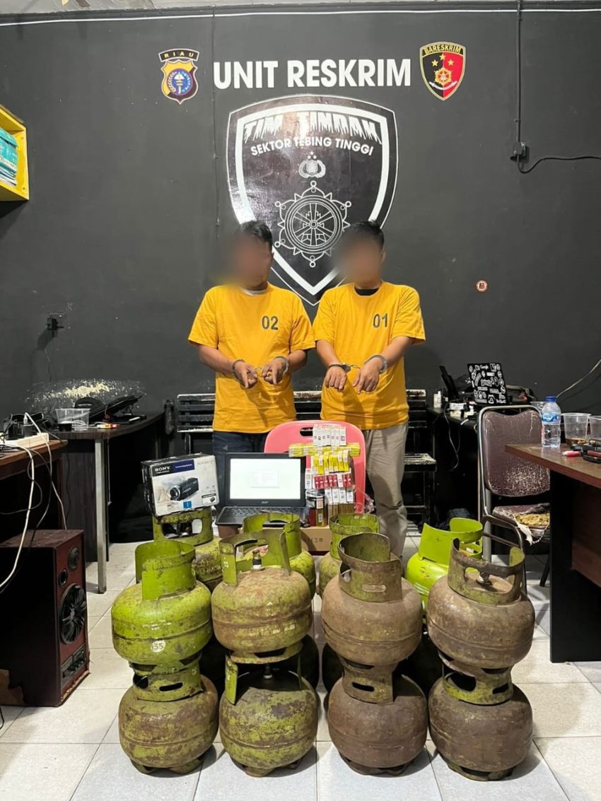 Polsek Tebingtinggi Berhasil Ungkap Kasus Curat, Penadah Tabung Gas Ikut Diamankan