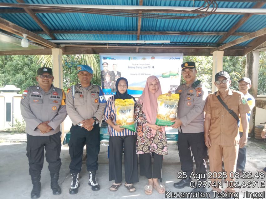 Polres Meranti dan Bulog Kembali Salurkan 15 Ton Beras SPHP Lewat Gerakan Pangan Murah