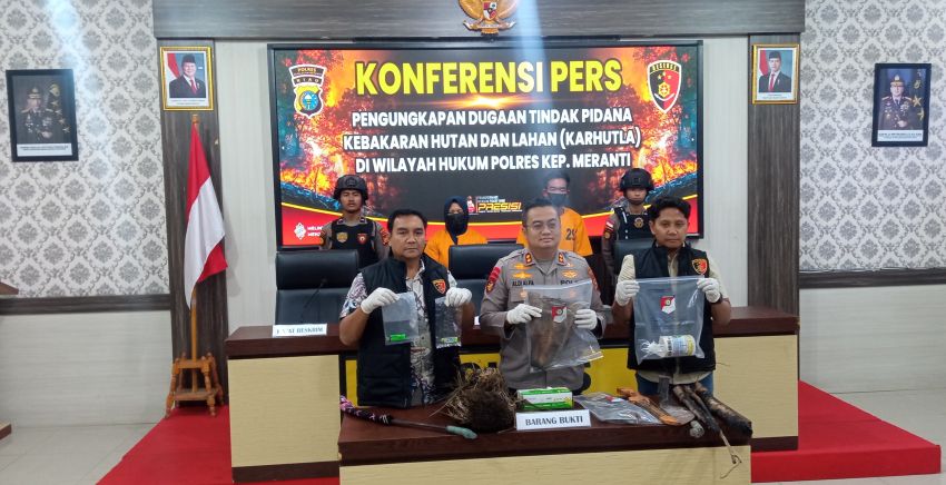 Polres Meranti Ungkap Kasus Pembakaran Lahan, Dua Terduga Pelaku Diamankan