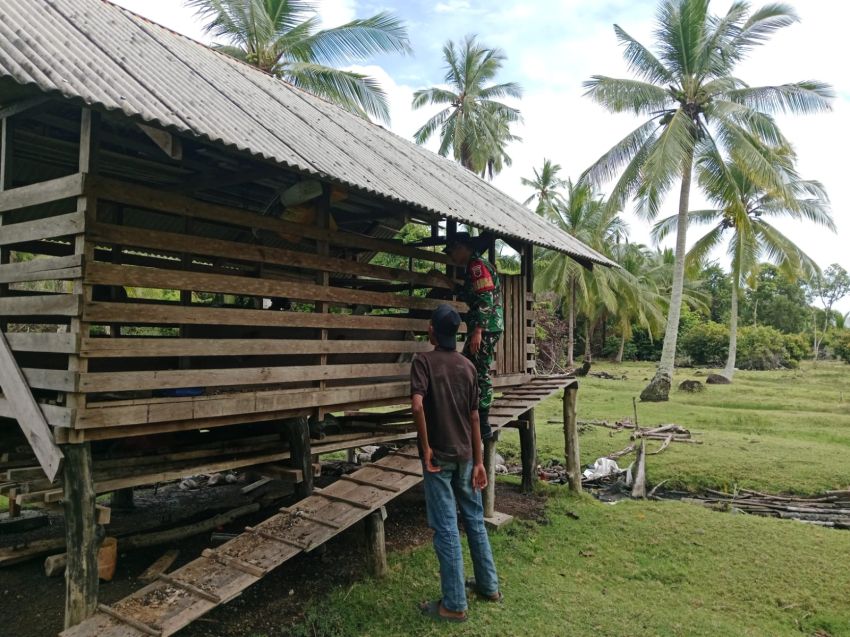 Cegah Wabah PMK, Praka Edowar Aktif Pantau Ternak Warga di Desa Citra Damai