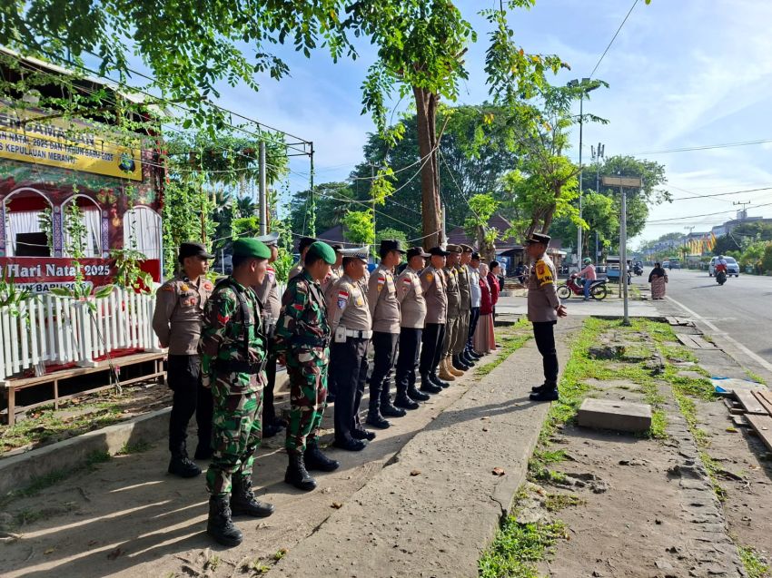 Babinsa dan Personel Gabungan Jaga Kondusivitas Arus Mudik Nataru di Meranti
