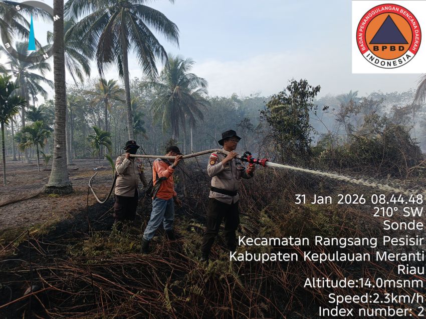 Minim Air dan Angin Kencang, Petugas Berjibaku Padamkan Karhutla di Tenggayun Raya