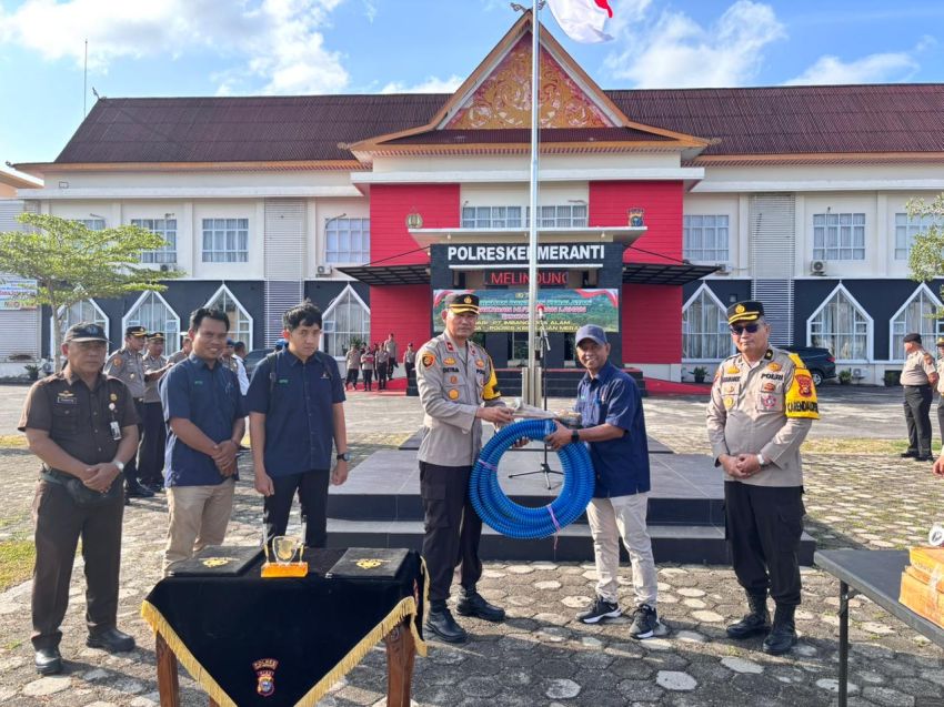 Polres Meranti Terima Bantuan Peralatan dari PT ITA, Perkuat Kesiapsiagaan Cegah Karhutla