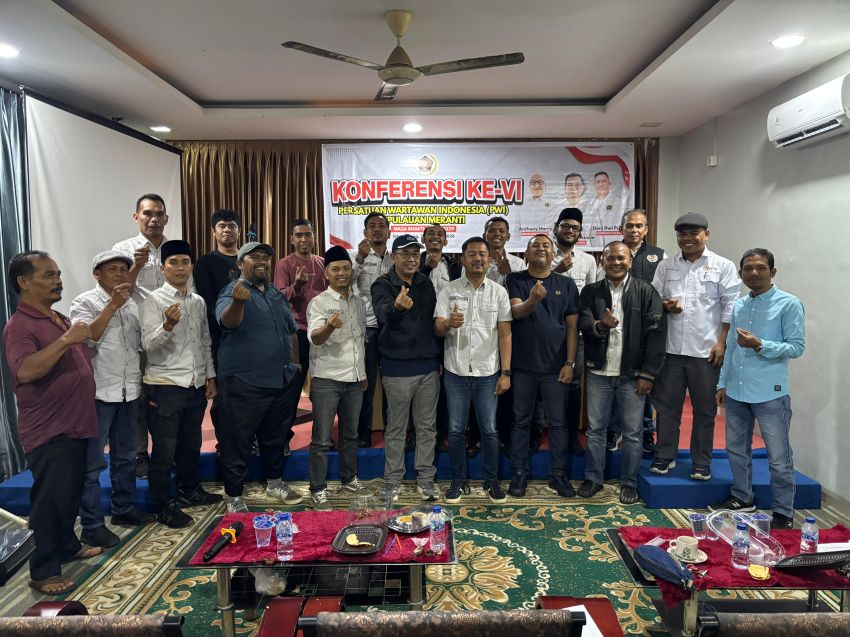 Konferensi ke-VI Sukses Digelar, Wira Saputra Terpilih Aklamasi Pimpin PWI Meranti 2026-2029