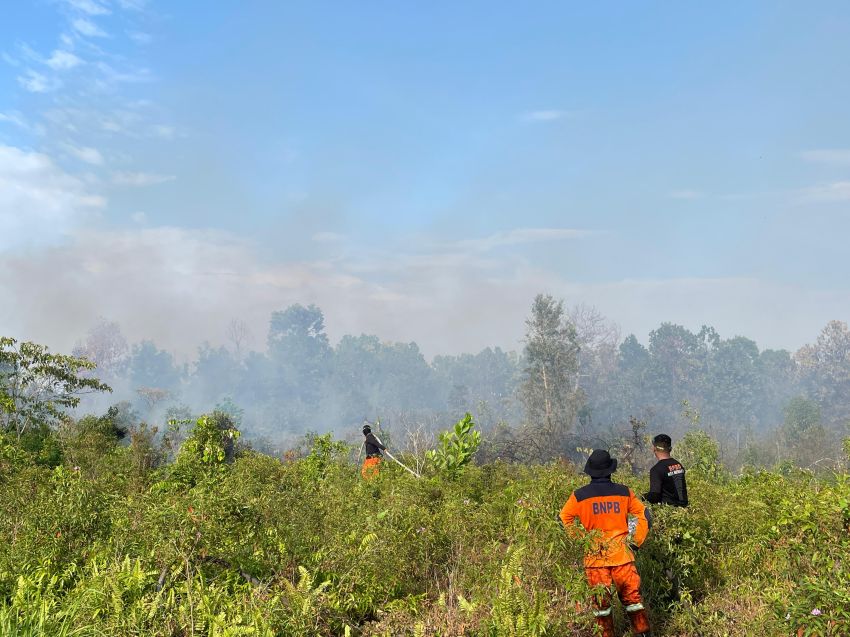 Tim Gabungan Padamkan Kebakaran Lahan di Alahair Timur