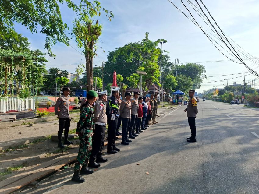 Babinsa Koramil 02/Tebing Tinggi Siaga Pengamanan Idul Fitri di Pos Cik Puan