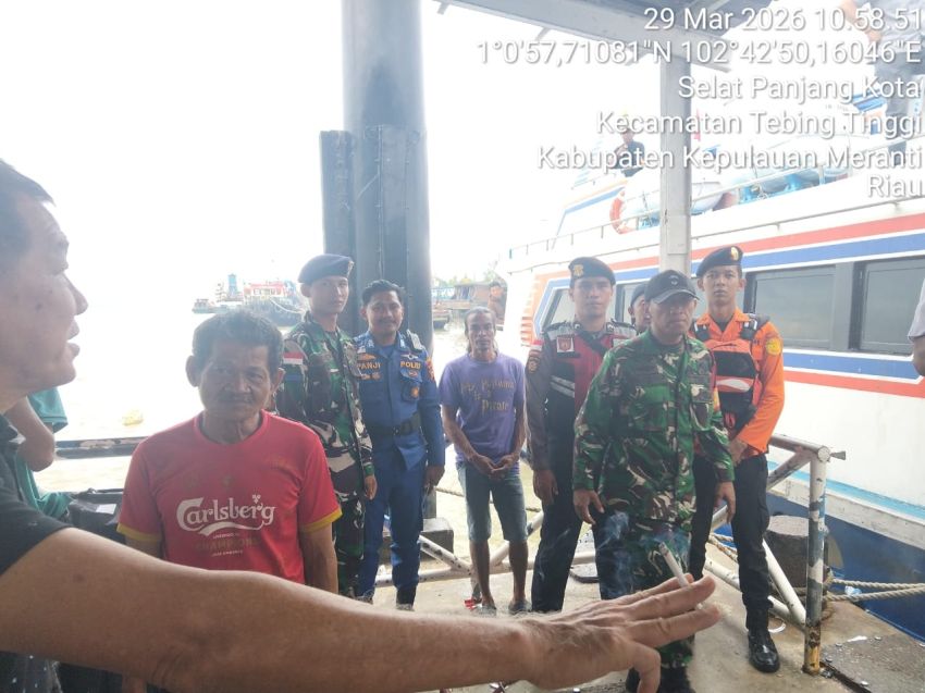 Danramil 02/Tebing Tinggi Pimpin PAM Arus Balik Idul Fitri di Pelabuhan Tanjung Harapan