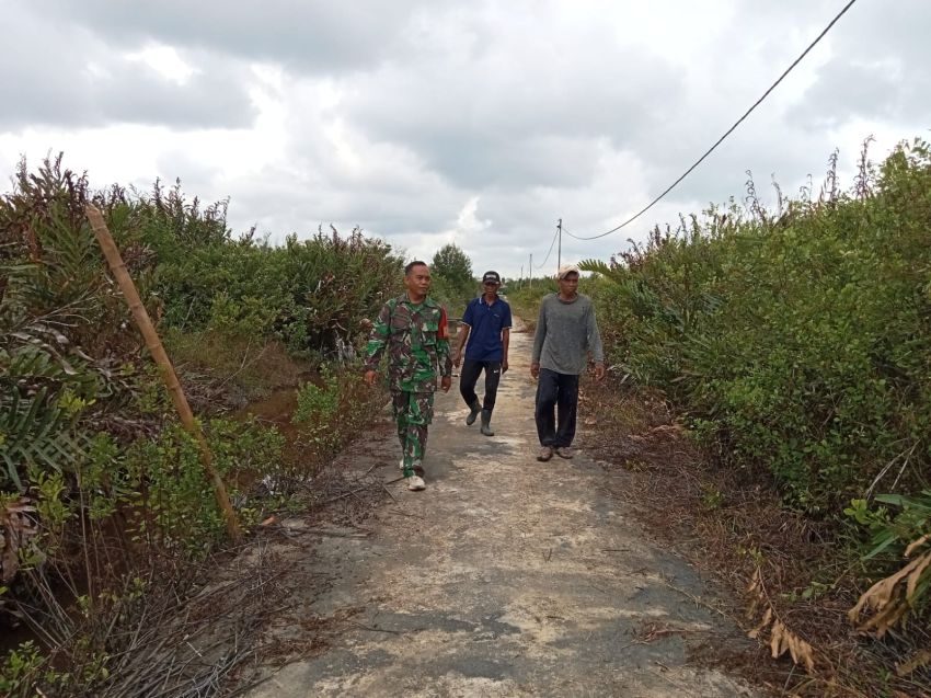 Patroli Rutin Babinsa di Insit Perkuat Pencegahan Karhutla