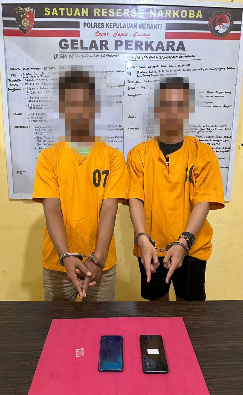 Sempat Buang BB ke Luar Jendela, Dua Pria Kasus Sabu di Meranti Diciduk Polisi