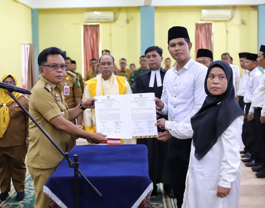Lantik 144 Anggota BPD, Asmar : Perkuat Sinergi Membangun Desa
